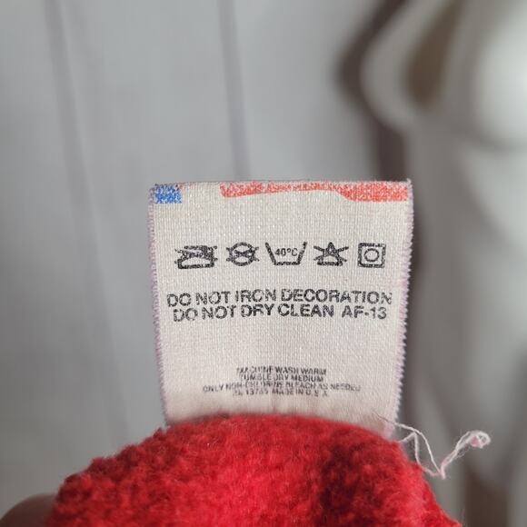 Vintage Guess Red Yellow Logo Crosshatch Sweater Shirt - Picture 8 of 9